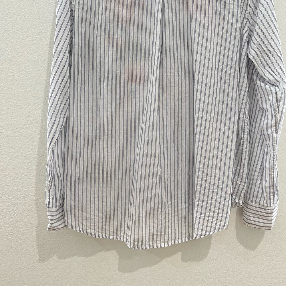 Rails Nevin Long Sleeve Button Down Shirt Pink Floral Embroidered Stripe Medium - Picture 11 of 16